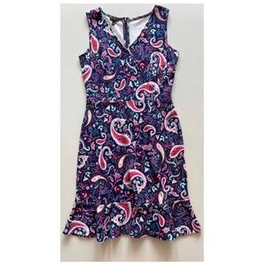 Talbots Paisley Flounce Hem Dress